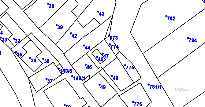 Parcela st. 47 v KÚ Nížkovice, Katastrální mapa