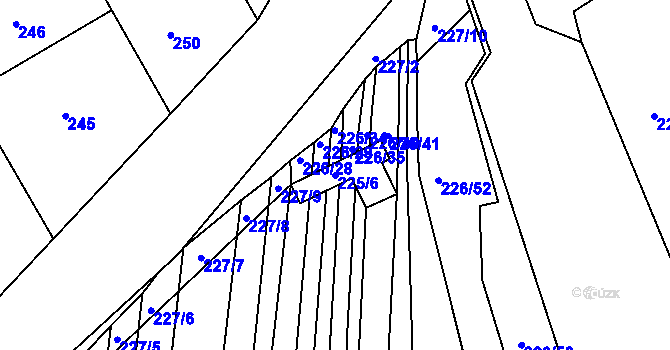 Parcela st. 225/6 v KÚ Nížkovice, Katastrální mapa