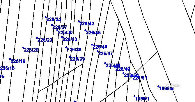 Parcela st. 226/47 v KÚ Nížkovice, Katastrální mapa