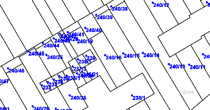 Parcela st. 240/16 v KÚ Nížkovice, Katastrální mapa