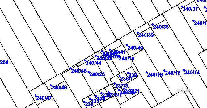 Parcela st. 240/20 v KÚ Nížkovice, Katastrální mapa