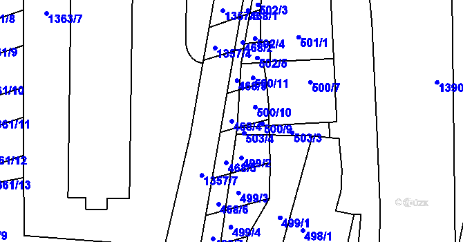 Parcela st. 468/4 v KÚ Nížkovice, Katastrální mapa