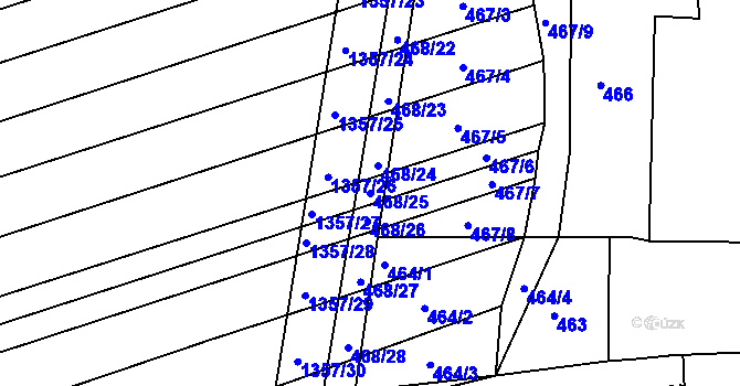 Parcela st. 468/25 v KÚ Nížkovice, Katastrální mapa