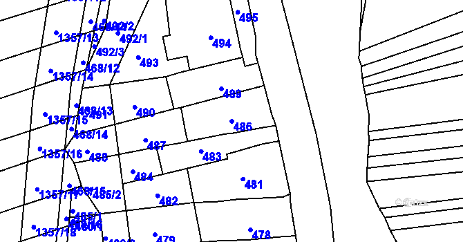 Parcela st. 486 v KÚ Nížkovice, Katastrální mapa