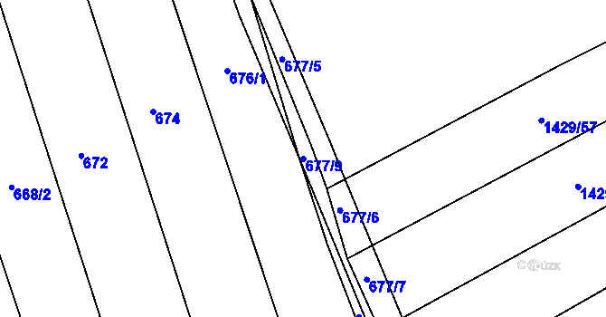 Parcela st. 677/9 v KÚ Nížkovice, Katastrální mapa