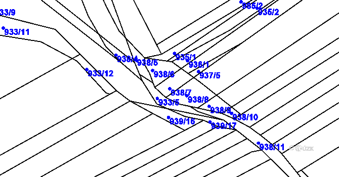 Parcela st. 938/7 v KÚ Nížkovice, Katastrální mapa