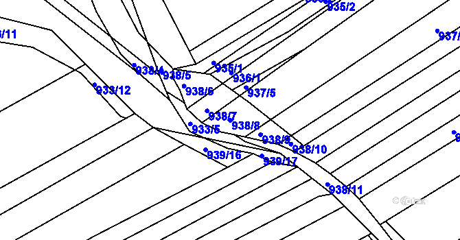 Parcela st. 938/8 v KÚ Nížkovice, Katastrální mapa