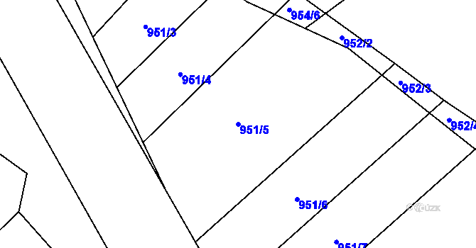 Parcela st. 951/5 v KÚ Nížkovice, Katastrální mapa