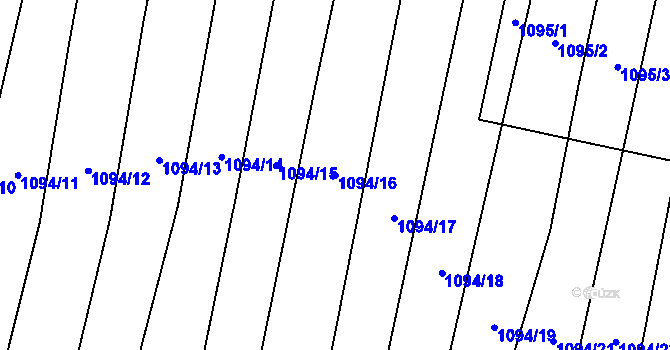 Parcela st. 1094/16 v KÚ Nížkovice, Katastrální mapa