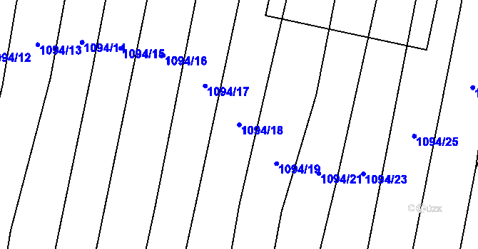 Parcela st. 1094/18 v KÚ Nížkovice, Katastrální mapa