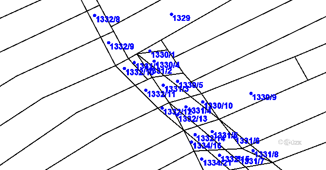 Parcela st. 1331/3 v KÚ Nížkovice, Katastrální mapa