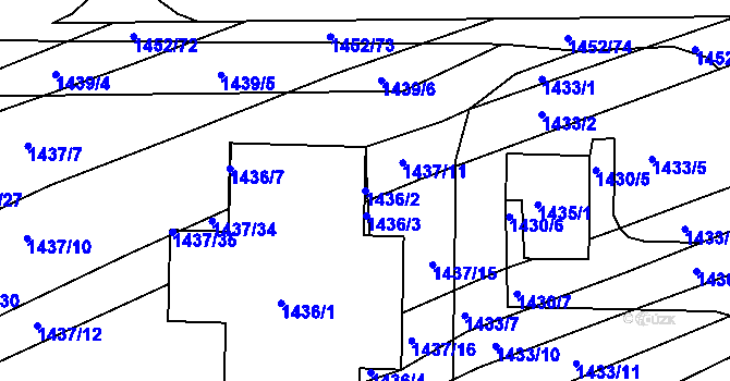 Parcela st. 1436/2 v KÚ Nížkovice, Katastrální mapa