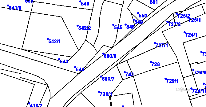 Parcela st. 680/6 v KÚ Nížkovice, Katastrální mapa