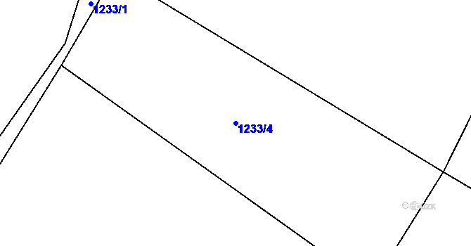 Parcela st. 1233/4 v KÚ Norberčany, Katastrální mapa