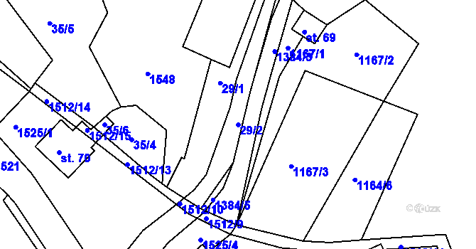 Parcela st. 29/2 v KÚ Norberčany, Katastrální mapa