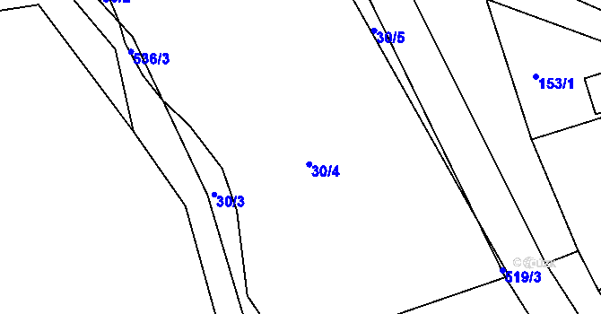 Parcela st. 30 v KÚ Trhavice, Katastrální mapa