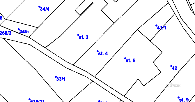 Parcela st. 4 v KÚ Libovice, Katastrální mapa
