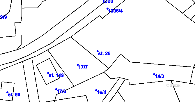 Parcela st. 26 v KÚ Libovice, Katastrální mapa