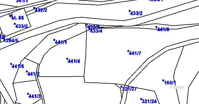 Parcela st. 441 v KÚ Libovice, Katastrální mapa