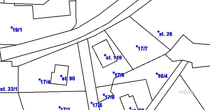 Parcela st. 119 v KÚ Libovice, Katastrální mapa