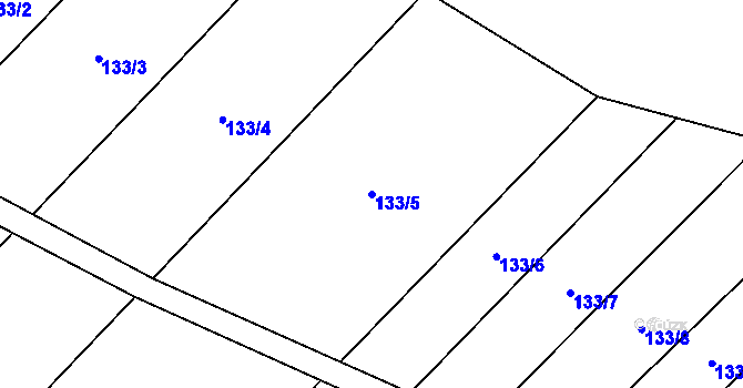 Parcela st. 133/5 v KÚ Libovice, Katastrální mapa