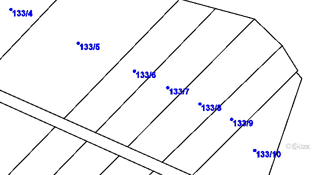 Parcela st. 133/7 v KÚ Libovice, Katastrální mapa