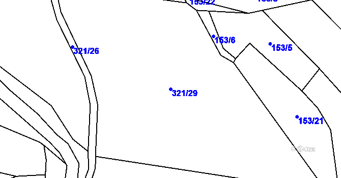 Parcela st. 321/29 v KÚ Libovice, Katastrální mapa