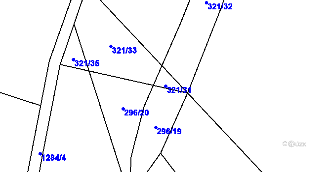Parcela st. 321/31 v KÚ Libovice, Katastrální mapa