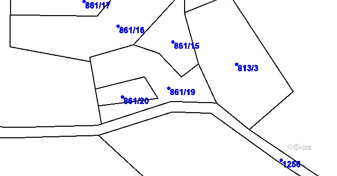 Parcela st. 861/19 v KÚ Libovice, Katastrální mapa