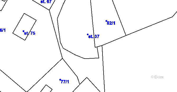 Parcela st. 52/2 v KÚ Nosálov, Katastrální mapa
