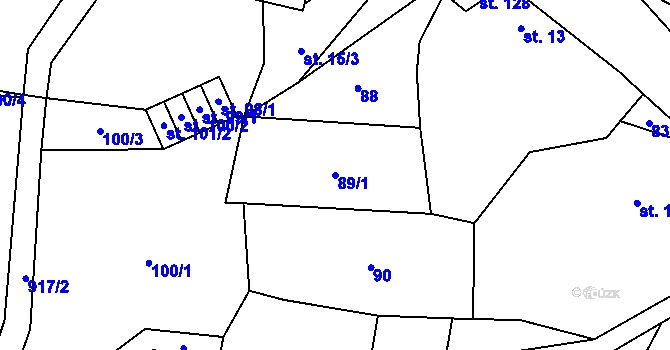 Parcela st. 89/1 v KÚ Nosálov, Katastrální mapa