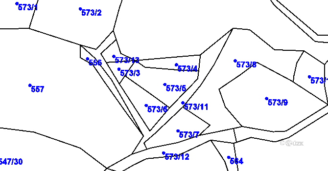 Parcela st. 573 v KÚ Nosálov, Katastrální mapa