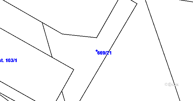 Parcela st. 669/21 v KÚ Nosálov, Katastrální mapa