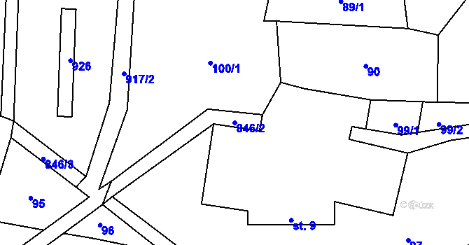 Parcela st. 846/2 v KÚ Nosálov, Katastrální mapa