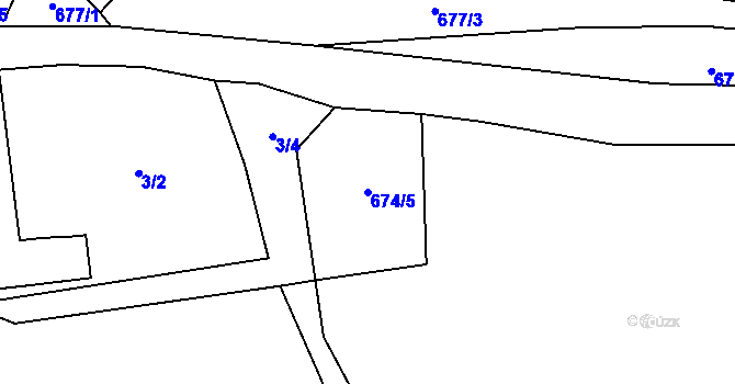 Parcela st. 674/5 v KÚ Nosálov, Katastrální mapa