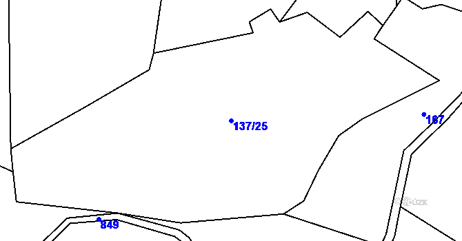 Parcela st. 137/25 v KÚ Nosálov, Katastrální mapa