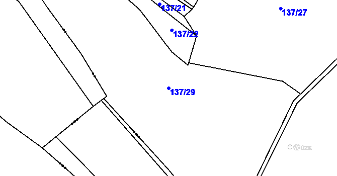 Parcela st. 137/29 v KÚ Nosálov, Katastrální mapa