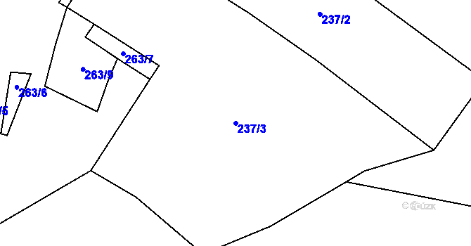 Parcela st. 237/3 v KÚ Nosálov, Katastrální mapa