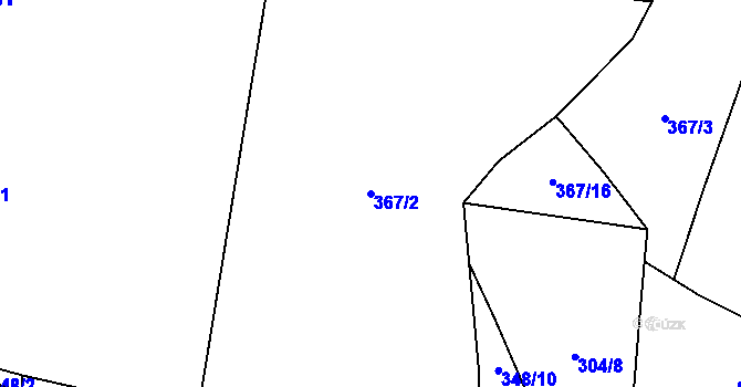 Parcela st. 367/2 v KÚ Nosálov, Katastrální mapa