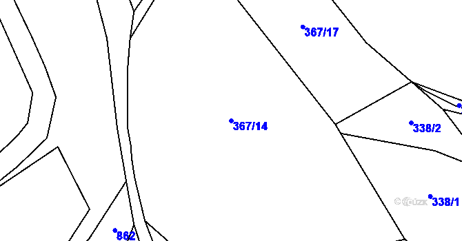 Parcela st. 367/14 v KÚ Nosálov, Katastrální mapa