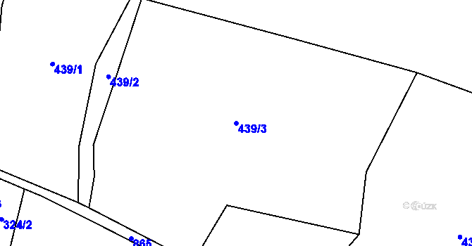 Parcela st. 439/3 v KÚ Nosálov, Katastrální mapa