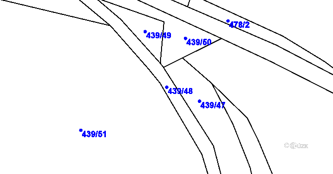 Parcela st. 439/48 v KÚ Nosálov, Katastrální mapa