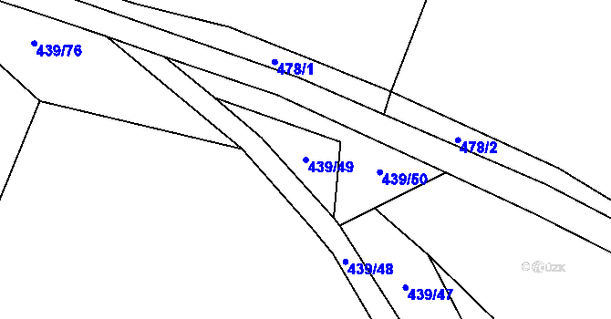 Parcela st. 439/49 v KÚ Nosálov, Katastrální mapa