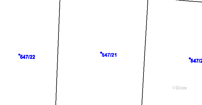 Parcela st. 547/21 v KÚ Nosálov, Katastrální mapa