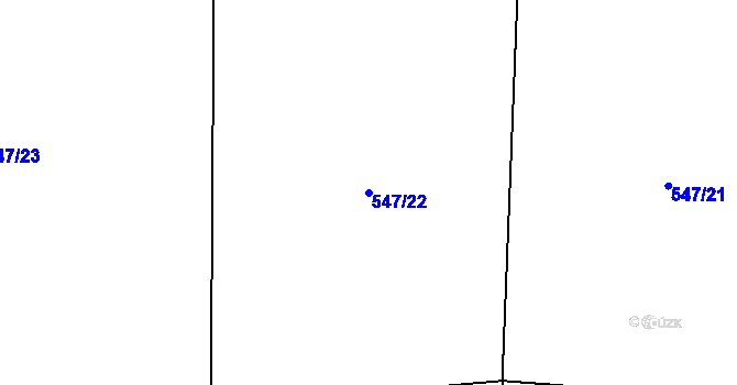Parcela st. 547/22 v KÚ Nosálov, Katastrální mapa