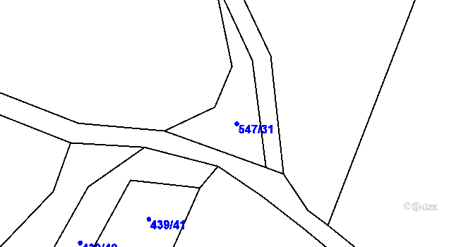 Parcela st. 547/31 v KÚ Nosálov, Katastrální mapa