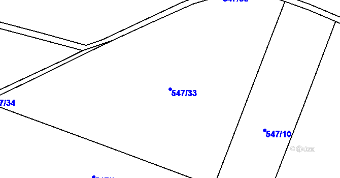 Parcela st. 547/33 v KÚ Nosálov, Katastrální mapa