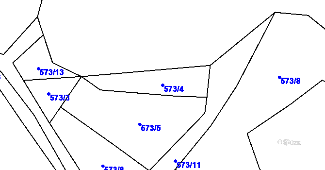 Parcela st. 573/4 v KÚ Nosálov, Katastrální mapa