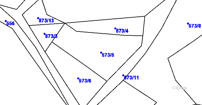 Parcela st. 573/5 v KÚ Nosálov, Katastrální mapa