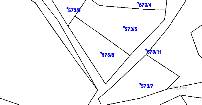 Parcela st. 573/6 v KÚ Nosálov, Katastrální mapa